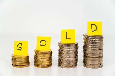 Increase in gold prices Stock Photos