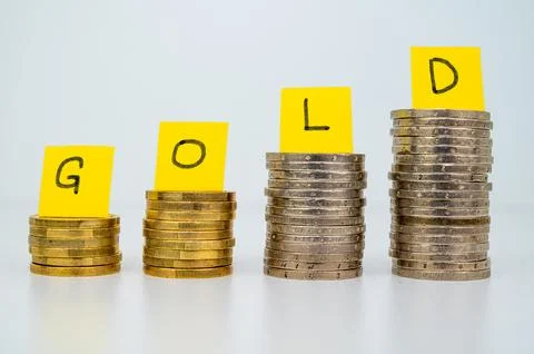 Increase in gold prices Stock Photos
