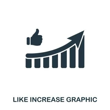 Like Increase Graphic icon. Mobile apps, printing and more usage. Simple element Stock Illustration