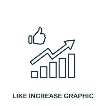 Like Increase Graphic icon. Mobile apps, printing and more usage. Simple element Stock Illustration