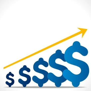 Increase growth graph concept , or increase dollar graph background vector Stock Illustration