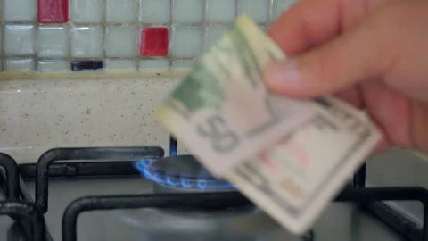 Increase in heating costs, increase in natural gas prices when natural gas .. Stock Footage 257904528