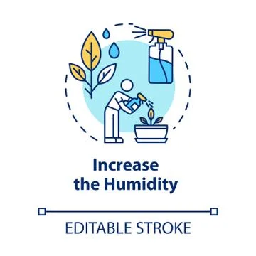Increase humidity concept icon. Indoor flowers concern. Houseplants caring Stock Illustration