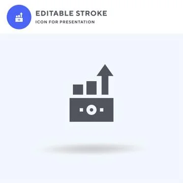 Increase icon vector, filled flat sign, solid pictogram isolated on white, lo Stock Illustration