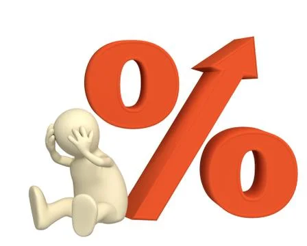 Increase of the interest rate under credits Stock Illustration