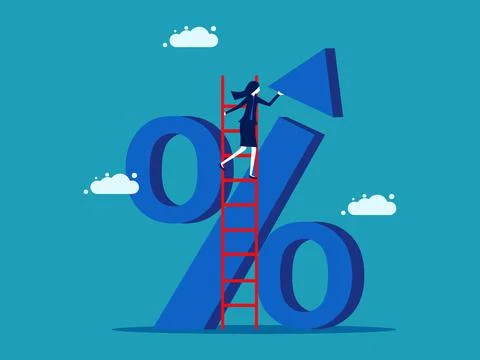 An increase in interest rates. Control interest. financial concept vector Stock Illustration