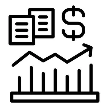 Increase job graph icon outline vector. Work time Stock Illustration