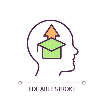 Increase knowledge RGB color icon Stock Illustration