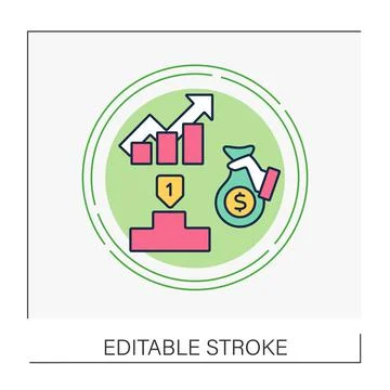 Increase in liabilities concept line icon Stock Illustration
