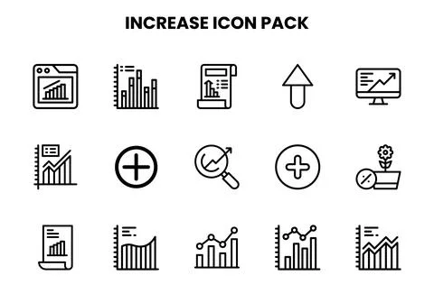 Increase Line Graphics Icons Pack Stock Illustration