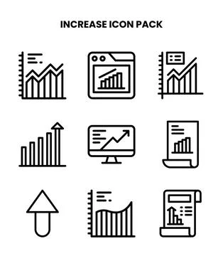 Increase Line Graphics Icons Pack Illustrazione stock