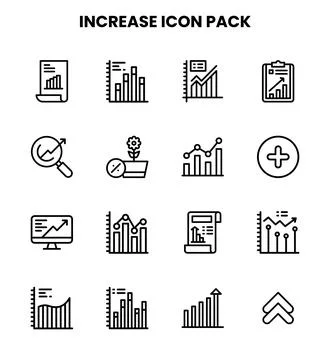 Increase Line Icons Pack 库存插图