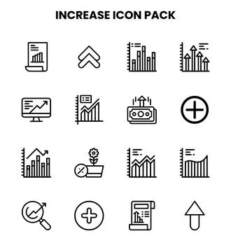 Increase Line Scalable Icons Pack Stock Illustration