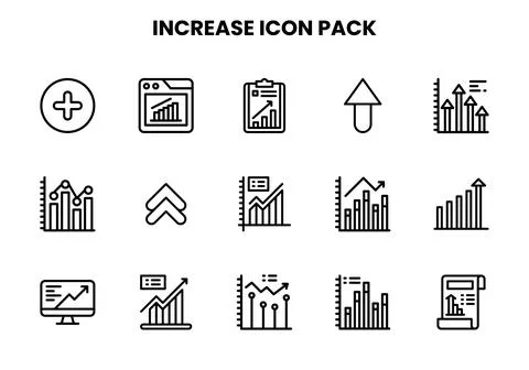 Increase Line Scalable Icons Pack Stock Illustration