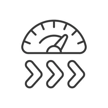 Increase maximum speed icon in line design. Increase, maximum, speed Stock-Illustration