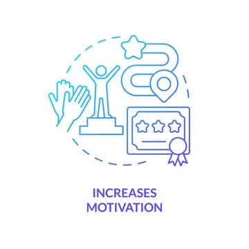 Increase motivation blue gradient concept icon Stock Illustration