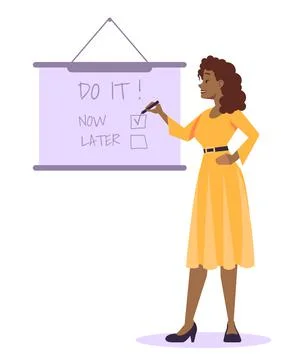 Increase motivation with to do list semi flat RGB color vector illustration Stock Illustration