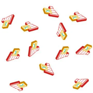 Increase mqls isometric icon seamless pattern Stock Illustration