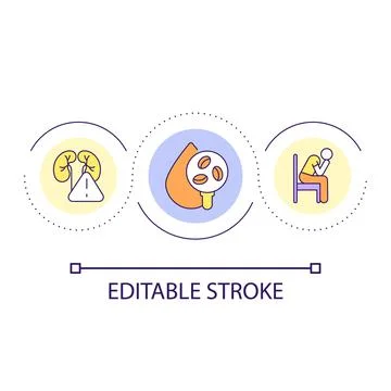 Increase number of erythrocytes in urine loop concept icon Stock Illustration