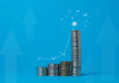 Increase in passive and active income. Financial growth concept. Stock Photos