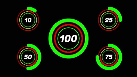 Increase percent number HUD Element Color Stock Footage 196908948