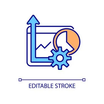 Increase performance RGB color icon Stock Illustration