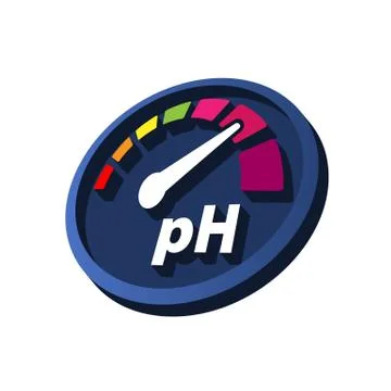 Increase of the pH perspective round volumetric icon Stock Illustration