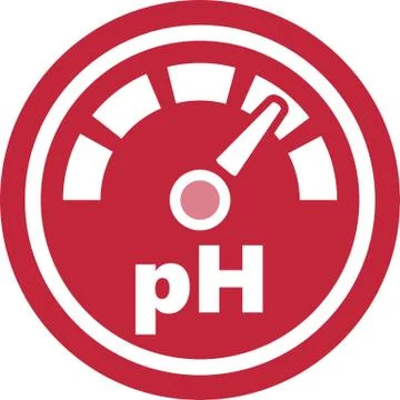 Increase of the pH Red Round Icon Illustrazione stock