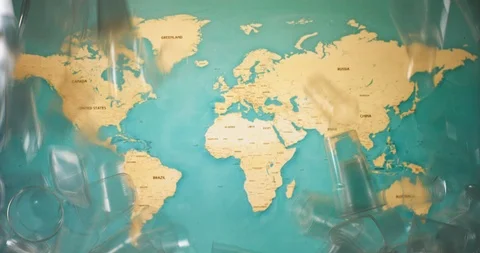 Increase of plastic ware and package causes environment pollution of world Stock Footage 113300842