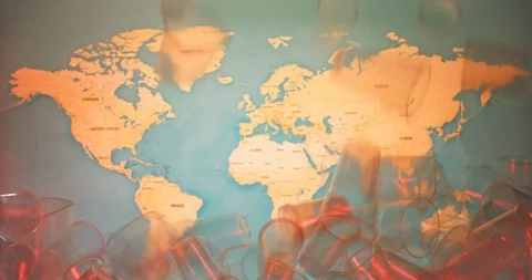 Increase of plastic ware and package causes environment pollution of world Stock Footage 113301358