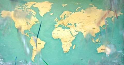 Increase of plastic ware and package causes environment pollution of world Stock Footage 114328963