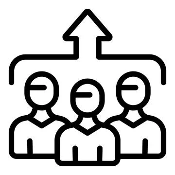 Increase population icon outline vector. Team trend 스톡 일러스트
