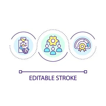 Increase productivity with permanent workers loop concept icon Stock Illustration