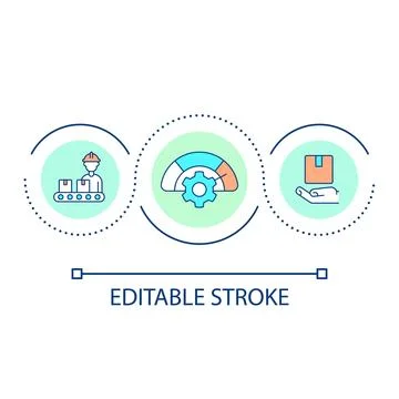 Increase products manufacturing loop concept icon Illustrazione stock