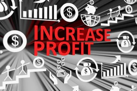 INCREASE PROFIT concept blurred background 3d render illustration Stock Illustration