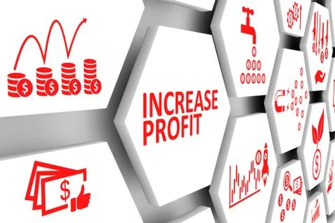 INCREASE PROFIT concept cell background 3d illustration Stock Illustration
