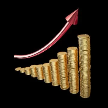 Increase profit graph Stock Illustration