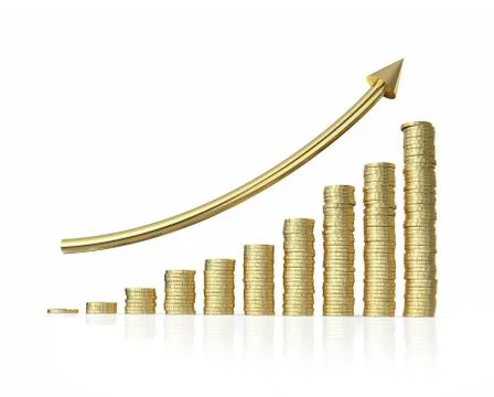 Increase  profit graph on white background Stock Illustration