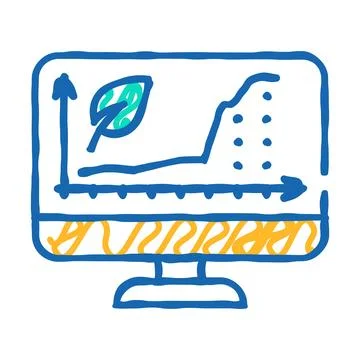 Increase rate chia cryptocurrency online trade market icon doodle illustratio Stock Illustration