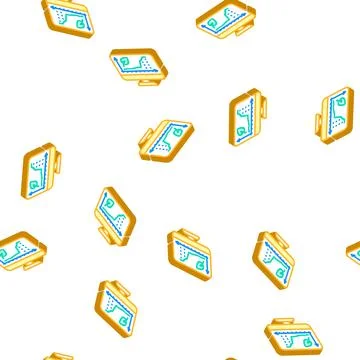 Increase rate chia cryptocurrency online trade market isometric seamless patt Stock Illustration