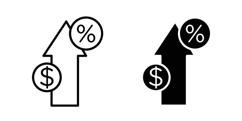 Increase rate icon design. Simple Vector illustrations.. Stock Illustration
