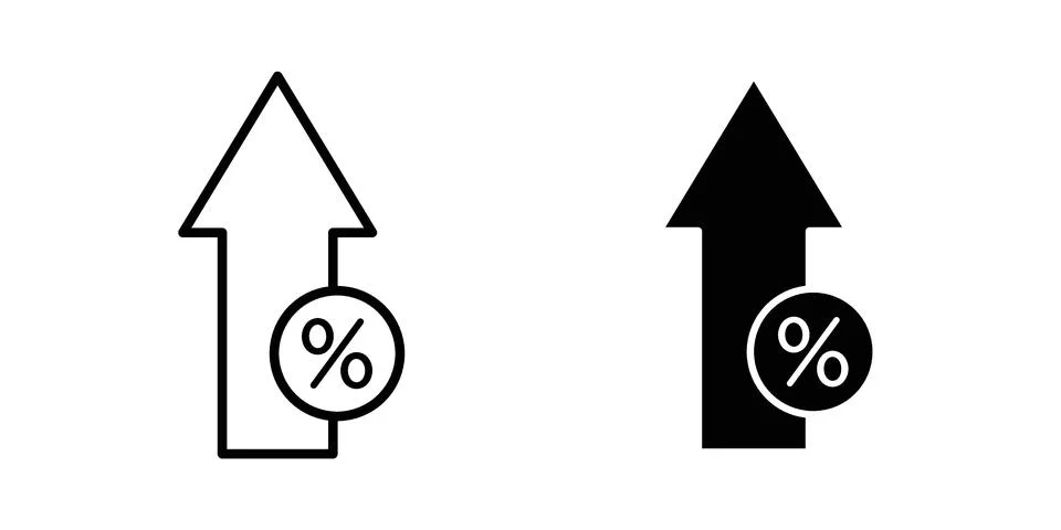 Increase rate icon set. Vector EPS 10 Stock Illustration