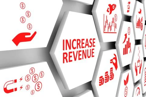 INCREASE REVENUE concept cell background 3d illustration Stock Illustration