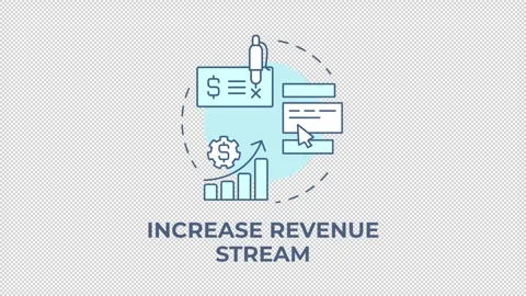 Increase revenue stream blue concept icon animation Stock Footage 337936450