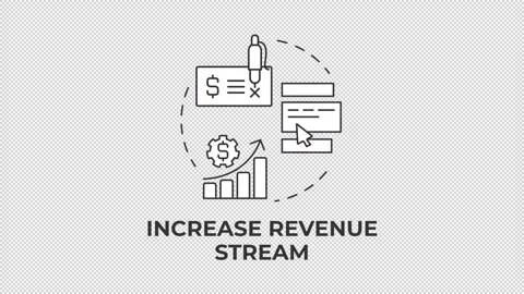 Increase revenue stream line concept icon animation Stock Footage 337774297