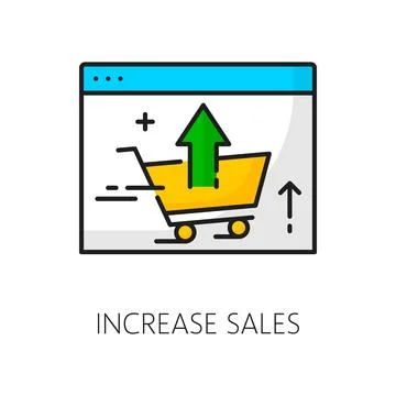Increase sales icon, SEM search engine marketing Illustrazione stock