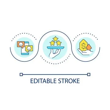 Increase sales with positive feedback loop concept icon Stock Illustration