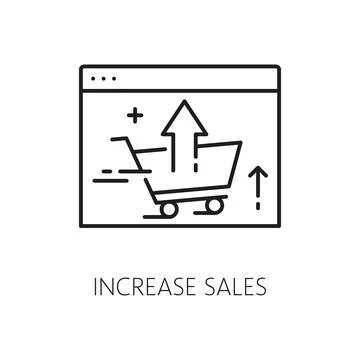 Increase sales, SEM, search engine marketing icon Illustrazione stock