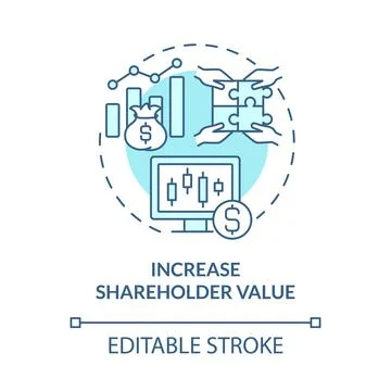 Increase shareholder value blue concept icon 스톡 일러스트