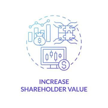 Increase shareholder value blue gradient concept icon 스톡 일러스트